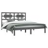 Grey Solid Wood Pine Bed Frame 200x200 cm | Hipomarket