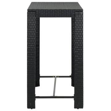 Stylish Black Garden Bar Table - 100x60.5 cm Poly Rattan