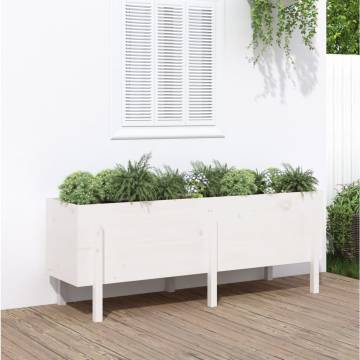 Garden Raised Bed White 160x50x57 cm Solid Wood Pine