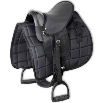 Pony Saddle Set 10" Black - Secure & Comfortable Ride