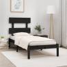 Bed Frame Black Solid Wood 100x200 cm Colour black Size 100 x 200 cm 