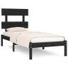 Black Solid Wood Bed Frame 100x200 cm - Timeless Design