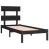 Black Solid Wood Bed Frame 100x200 cm - Timeless Design