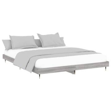 Grey Sonoma Bed Frame 120x200 cm - Durable Engineered Wood