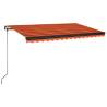 Manual Retractable Awning 400x350 cm – Orange & Brown