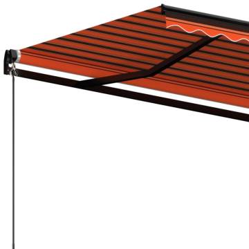 Manual Retractable Awning 400x350 cm – Orange & Brown