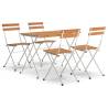 5 Piece Folding Bistro Set - Solid Wood Acacia & Steel