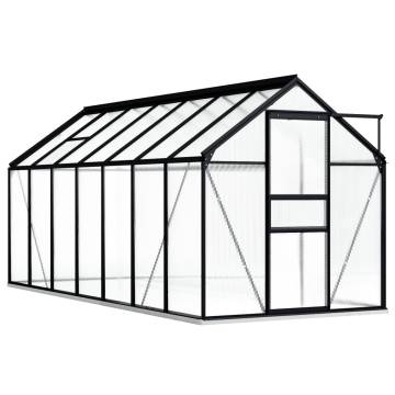 Spacious Anthracite Greenhouse with Base Frame - 8.17 m²