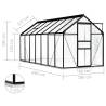 Spacious Anthracite Greenhouse with Base Frame - 8.17 m²