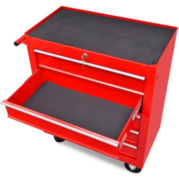 Workshop Tool Trolley - 5 Drawers Red | Hipomarket