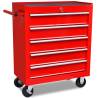 Workshop Tool Trolley - 5 Drawers Red | Hipomarket