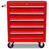 Workshop Tool Trolley - 5 Drawers Red | Hipomarket