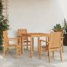 Stackable Garden Chairs - 4 pcs Solid Teak - Comfort & Style