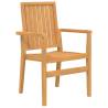 Stackable Garden Chairs - 4 pcs Solid Teak - Comfort & Style