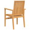 Stackable Garden Chairs - 4 pcs Solid Teak - Comfort & Style