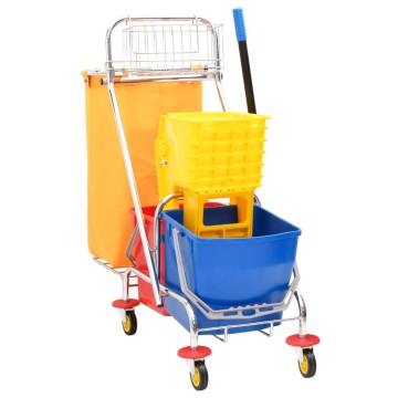 Efficient Cleaning Trolley with Buckets & Wringer | Hipomarket