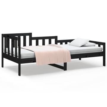 Day Bed Black 90x200 cm - Solid Wood Pine Furniture