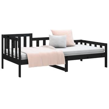 Day Bed Black 90x200 cm - Solid Wood Pine Furniture