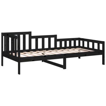 Day Bed Black 90x200 cm - Solid Wood Pine Furniture