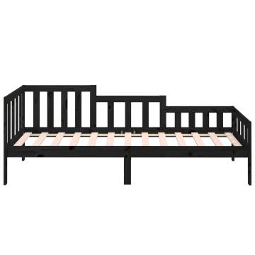 Day Bed Black 90x200 cm - Solid Wood Pine Furniture