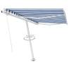 Freestanding Manual Retractable Awning 350x250 cm - Blue/White