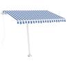 Freestanding Manual Retractable Awning 350x250 cm - Blue/White