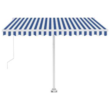 Freestanding Manual Retractable Awning 350x250 cm - Blue/White