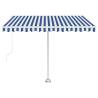 Freestanding Manual Retractable Awning 350x250 cm - Blue/White