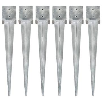 Ground Spikes Set - 6 Pcs Galvanised Steel | Hipomarket