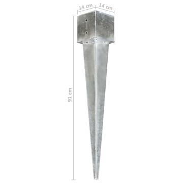 Ground Spikes Set - 6 Pcs Galvanised Steel | Hipomarket