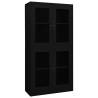 Office Cabinet Black 90x40x180 cm Steel and Tempered Glass Colour black Quantity in Package 1 Number of 