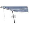 Freestanding Manual Retractable Awning 400x300 cm Blue/White Colour blue and white Size 400 x 300 cm Quantity in Package 1 