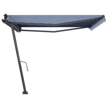 Freestanding Manual Retractable Awning 400x300cm Blue/White