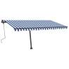 Freestanding Manual Retractable Awning 400x300cm Blue/White