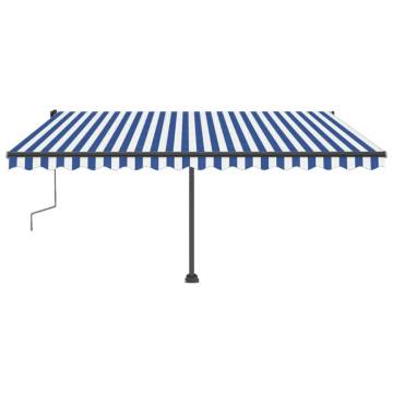 Freestanding Manual Retractable Awning 400x300cm Blue/White