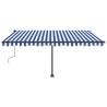 Freestanding Manual Retractable Awning 400x300cm Blue/White