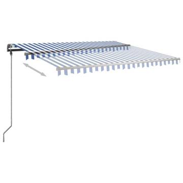 Freestanding Manual Retractable Awning 400x300cm Blue/White