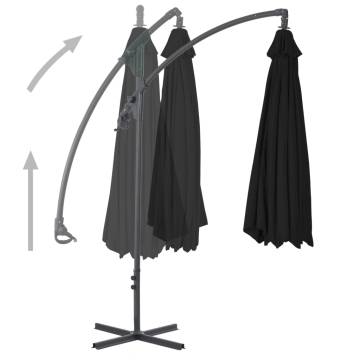 Cantilever Umbrella with Steel Pole 250x250 cm - Black