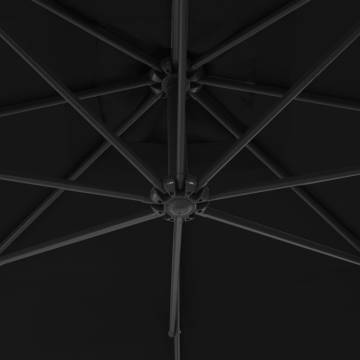 Cantilever Umbrella with Steel Pole 250x250 cm - Black