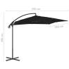 Cantilever Umbrella with Steel Pole 250x250 cm - Black