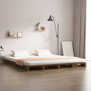 Pallet Bed Honey Brown 120x190 cm - Small Double Pine Wood