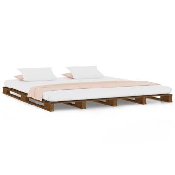 Pallet Bed Honey Brown 120x190 cm - Small Double Pine Wood