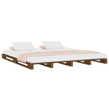 Pallet Bed Honey Brown 120x190 cm - Small Double Pine Wood