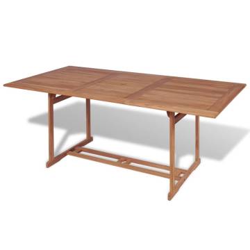 Garden Table 180x90 cm | Durable Teak Wood Outdoor Furniture