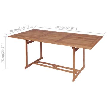 Garden Table 180x90 cm | Durable Teak Wood Outdoor Furniture