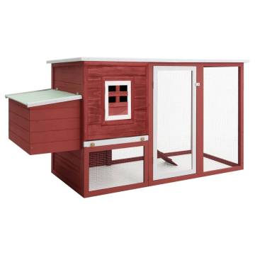 Outdoor Chicken Cage Hen House - Durable Red Wood Design