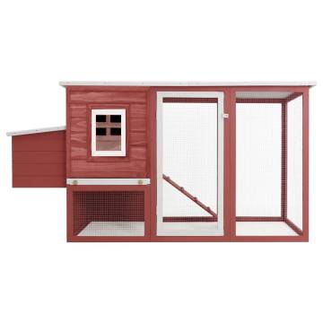 Outdoor Chicken Cage Hen House - Durable Red Wood Design