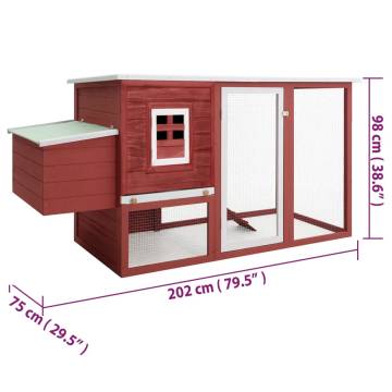 Outdoor Chicken Cage Hen House - Durable Red Wood Design