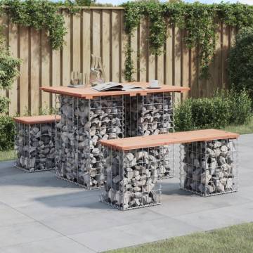 Garden Bench Gabion Design - Solid Wood Douglas | HipoMarket