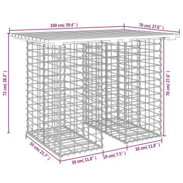 Garden Bench Gabion Design - Solid Wood Douglas | HipoMarket